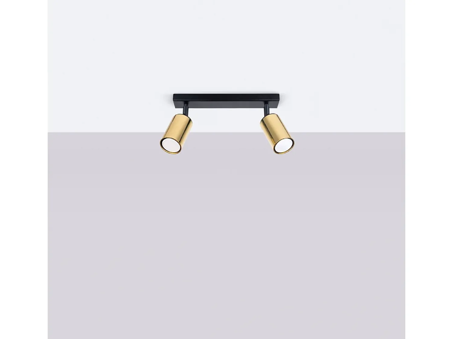 Clearance Sollux Lighting Lámparas De Techo Winx Moderno De Acero - 2 Fuentes Luminosas - L.30 X A.18,5 Cm - Oro Negro Negro / Dorado