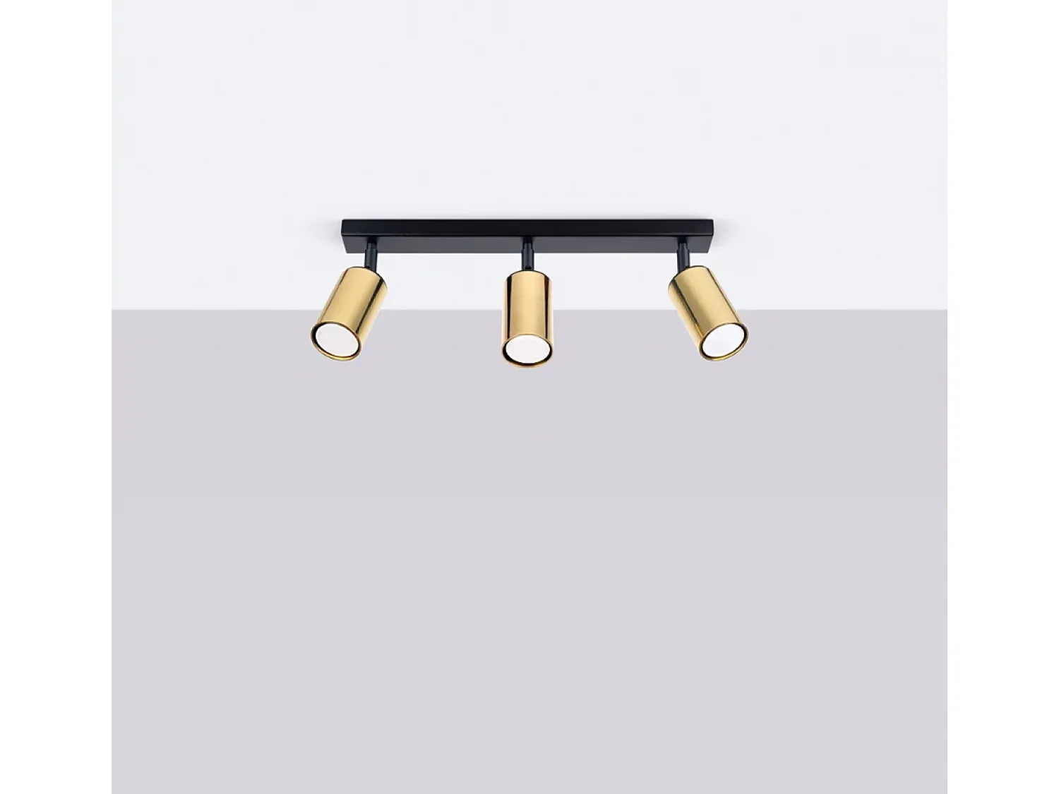 Sollux Lighting Plafón^Lámparas De Techo Winx Moderno De Acero - 3 Fuentes Luminosas - L.45 X A.18,5 Cm - Oro Negro Negro / Dorado