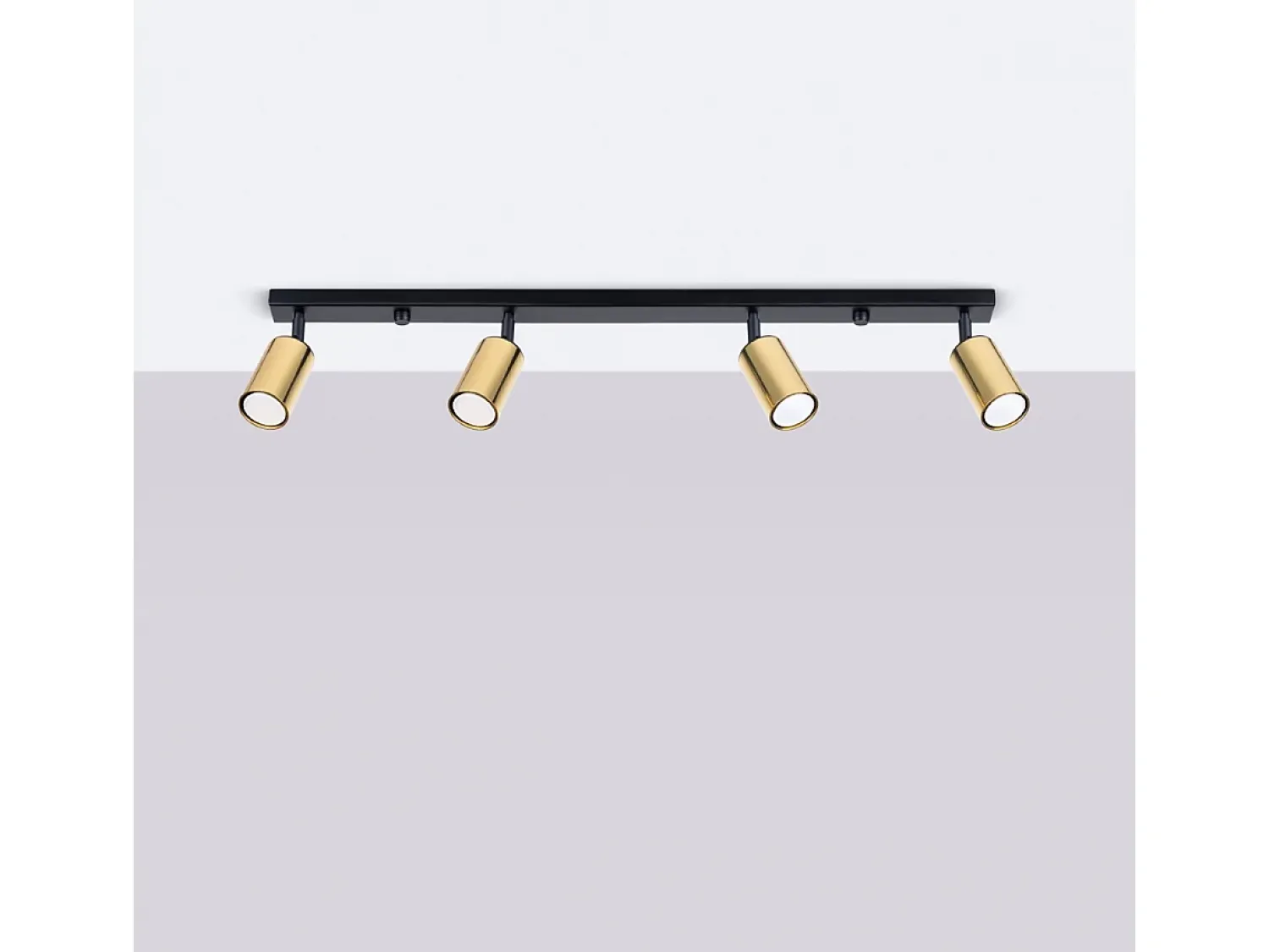 Best Sollux Lighting Lámparas De Techo Winx Moderno De Acero - 4 Fuentes Luminosas - L.82 X A.18,5 Cm - Oro Negro