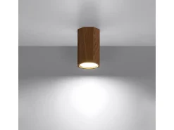 Sollux Lighting Plafón^Lámparas de techo Xenor escandinavo de madera - 1 fuentes luminosas 4000K - L.6 x A.10 cm - roble Marru00f3n