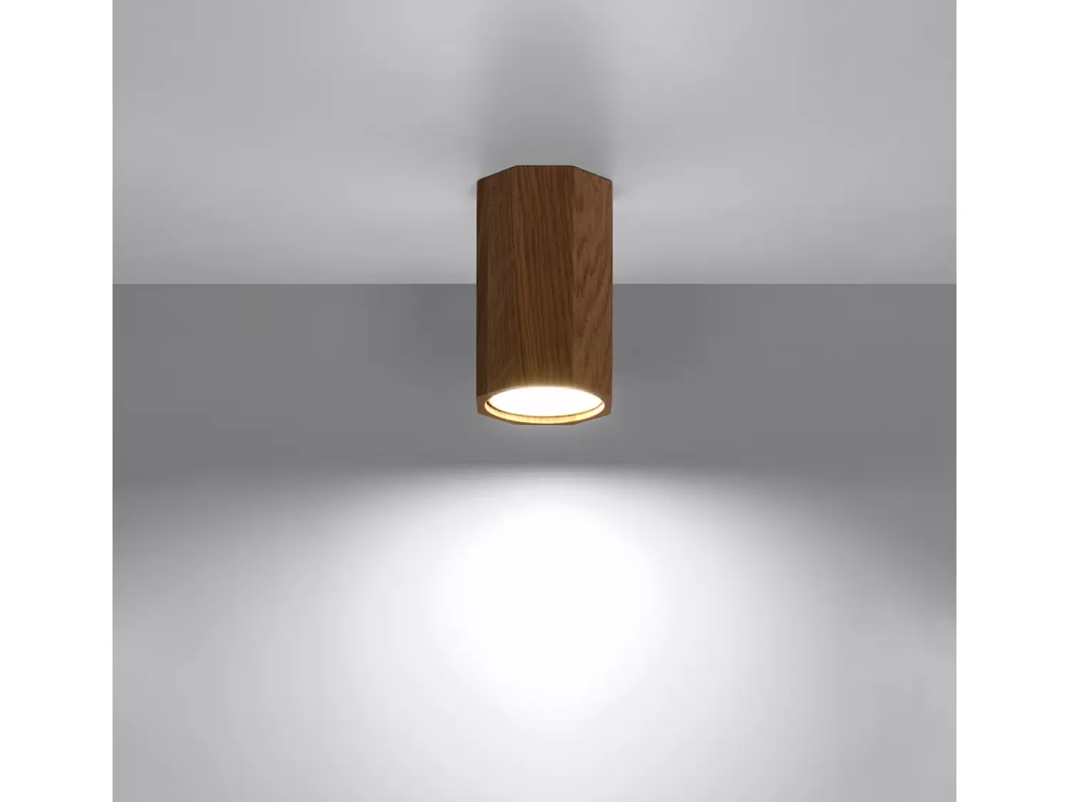 Sollux Lighting Plafón^Lámparas de techo Xenor escandinavo de madera - 1 fuentes luminosas 4000K - L.6 x A.10 cm - roble Marru00f3n