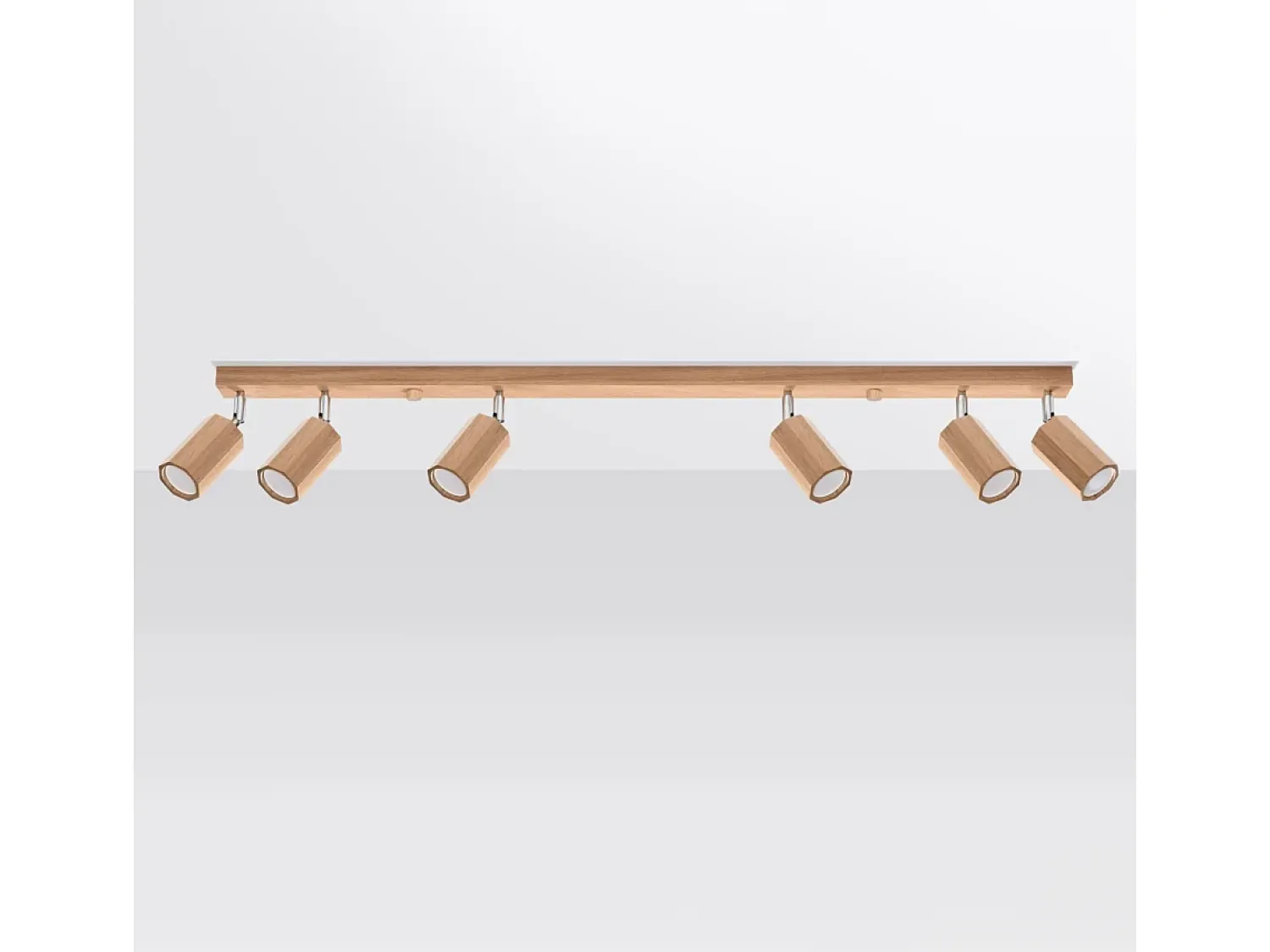 Sollux Lighting Plafón^Lámparas de techo Xenor escandinavo de madera - 6 fuentes luminosas 3000K - L.120 x A.20 cm - roble Marru00f3n
