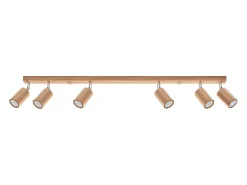Sollux Lighting Plafón^Lámparas de techo Xenor escandinavo de madera - 6 fuentes luminosas 3000K - L.120 x A.20 cm - roble Marru00f3n