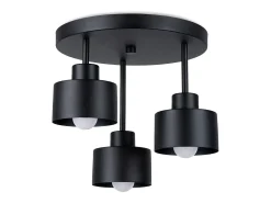 Sollux Lighting Plafón^Lámparas de techo Zavros moderno de acero - 3 fuentes luminosas 4000K - L.32 x A.29 cm - Negro