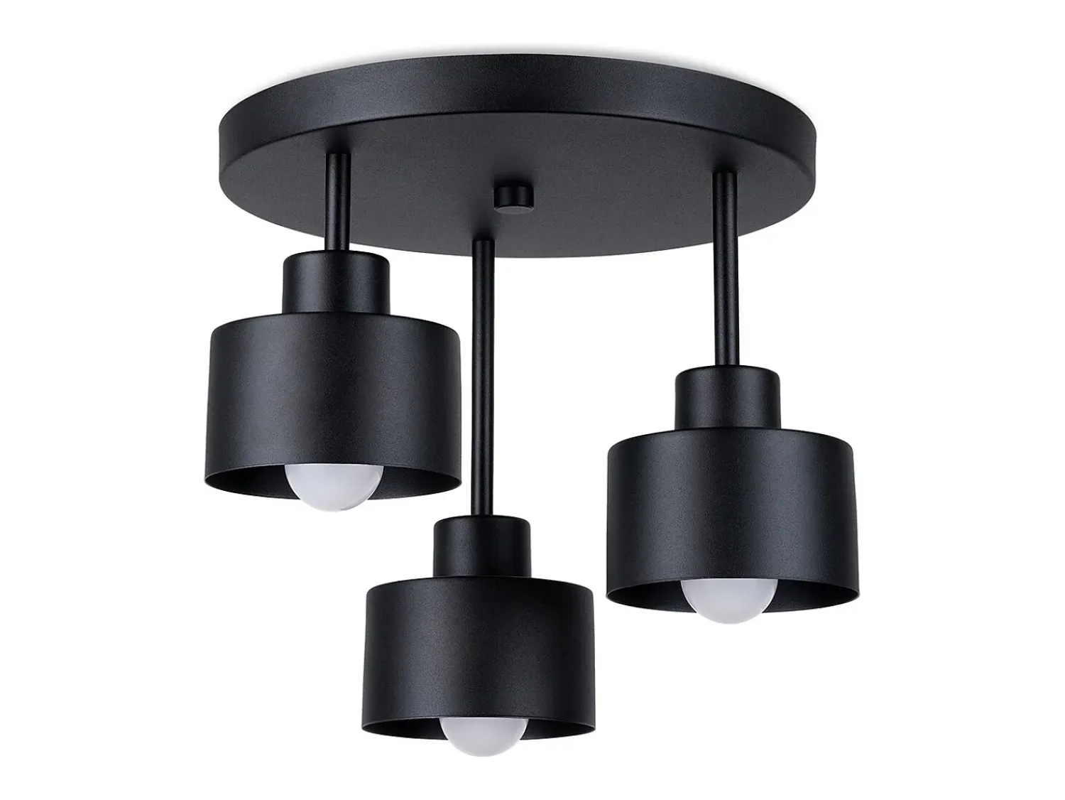 Sollux Lighting Plafón^Lámparas de techo Zavros moderno de acero - 3 fuentes luminosas 4000K - L.32 x A.29 cm - Negro