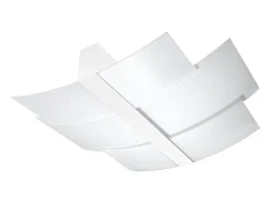 Sollux Lighting Plafón^Lámparas de techo Zelora moderno de acero/vidrio - 3 fuentes luminosas 4000K - L.61 x A.7 cm - Blanco
