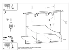 Sollux Lighting Plafón^Lámparas de techo Zelora moderno de acero/vidrio - 3 fuentes luminosas 4000K - L.61 x A.7 cm - Blanco
