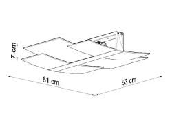 Sollux Lighting Plafón^Lámparas de techo Zelora moderno de acero/vidrio - 3 fuentes luminosas 4000K - L.61 x A.7 cm - Blanco