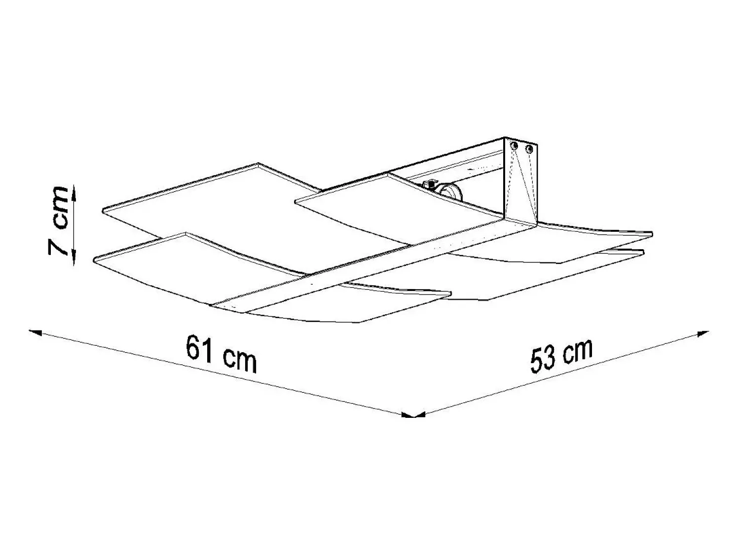 Sollux Lighting Plafón^Lámparas de techo Zelora moderno de acero/vidrio - 3 fuentes luminosas 4000K - L.61 x A.7 cm - Blanco