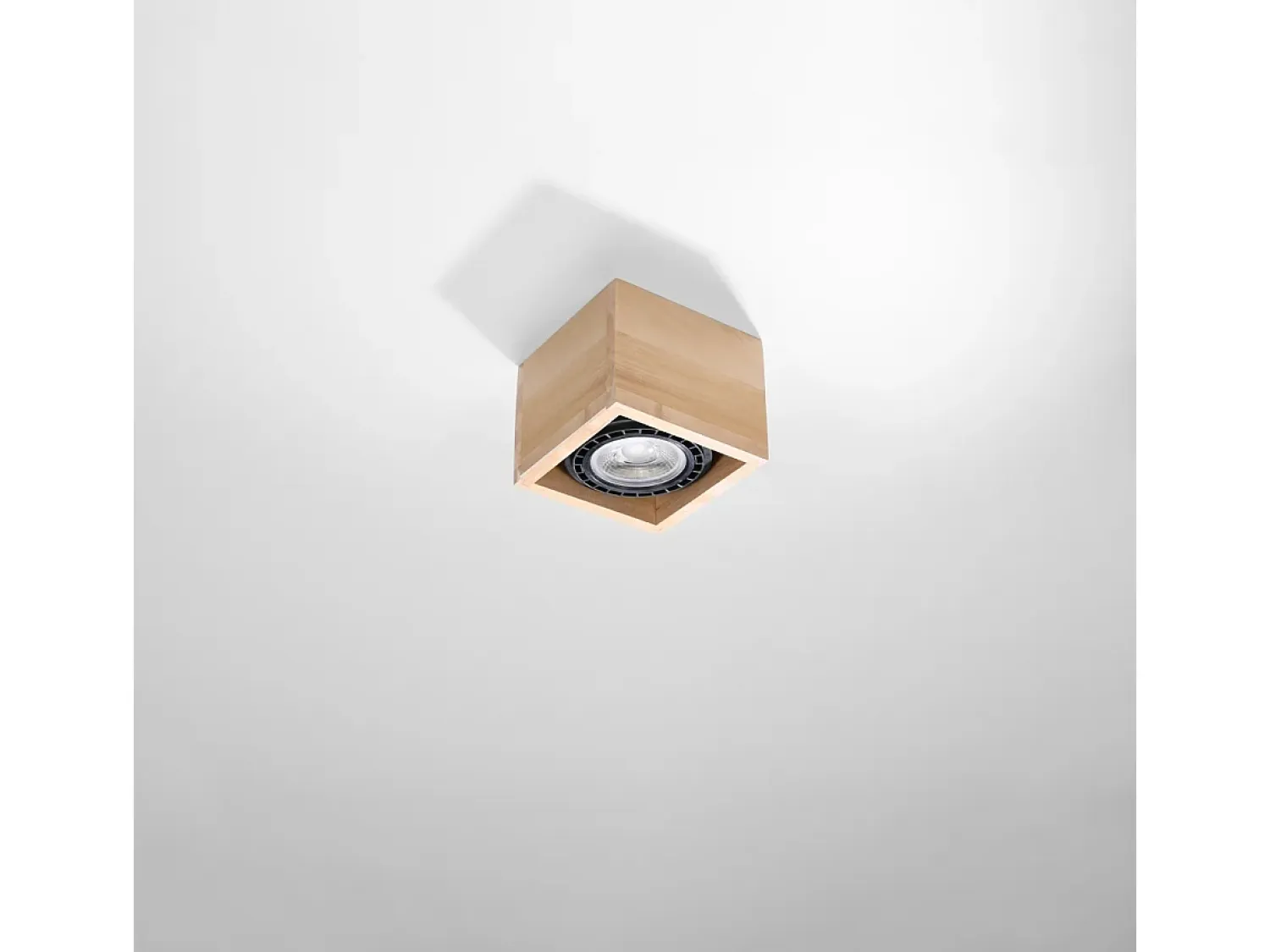 Sollux Lighting Plafón^Lámparas de techo Zentra escandinavo de madera - 1 fuentes luminosas 3000K - L.14 x A.10 cm - madera natural Color natural claro