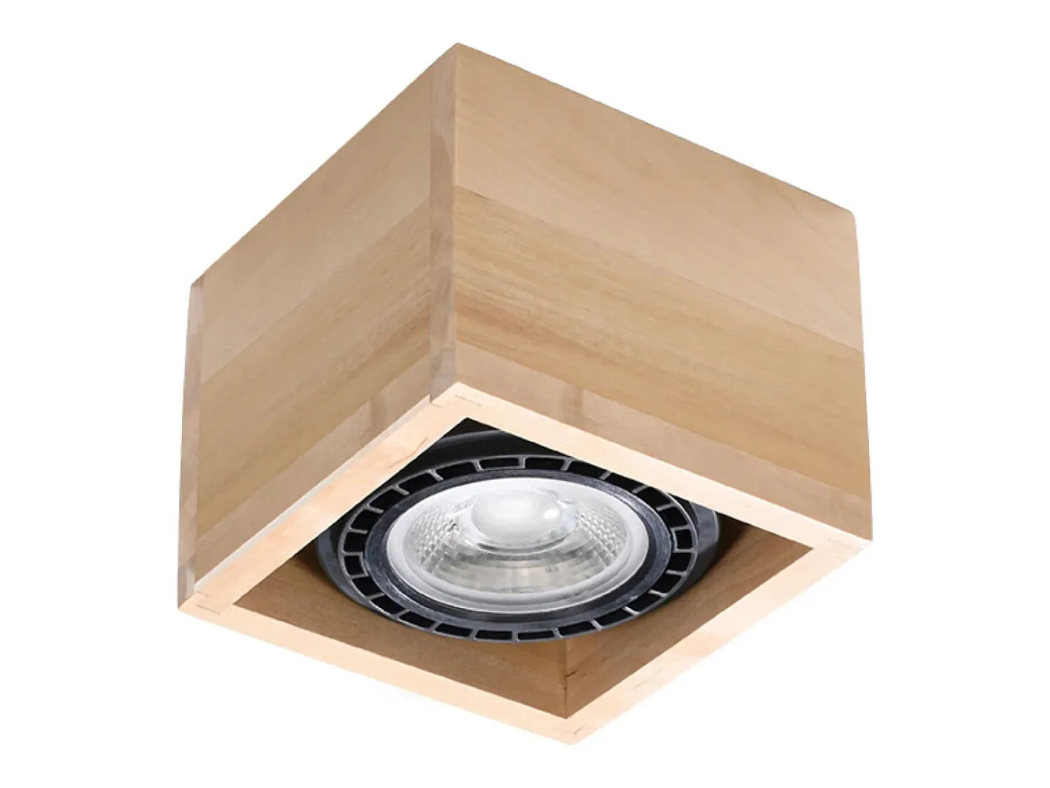 Sollux Lighting Plafón^Lámparas de techo Zentra escandinavo de madera - 1 fuentes luminosas 3000K - L.14 x A.10 cm - madera natural Color natural claro