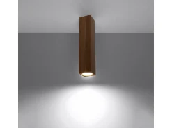 Sollux Lighting Plafón^Lámparas de techo Zezu escandinavo de madera - 1 fuentes luminosas 4000K - L.6 x A.30 cm - roble Marru00f3n