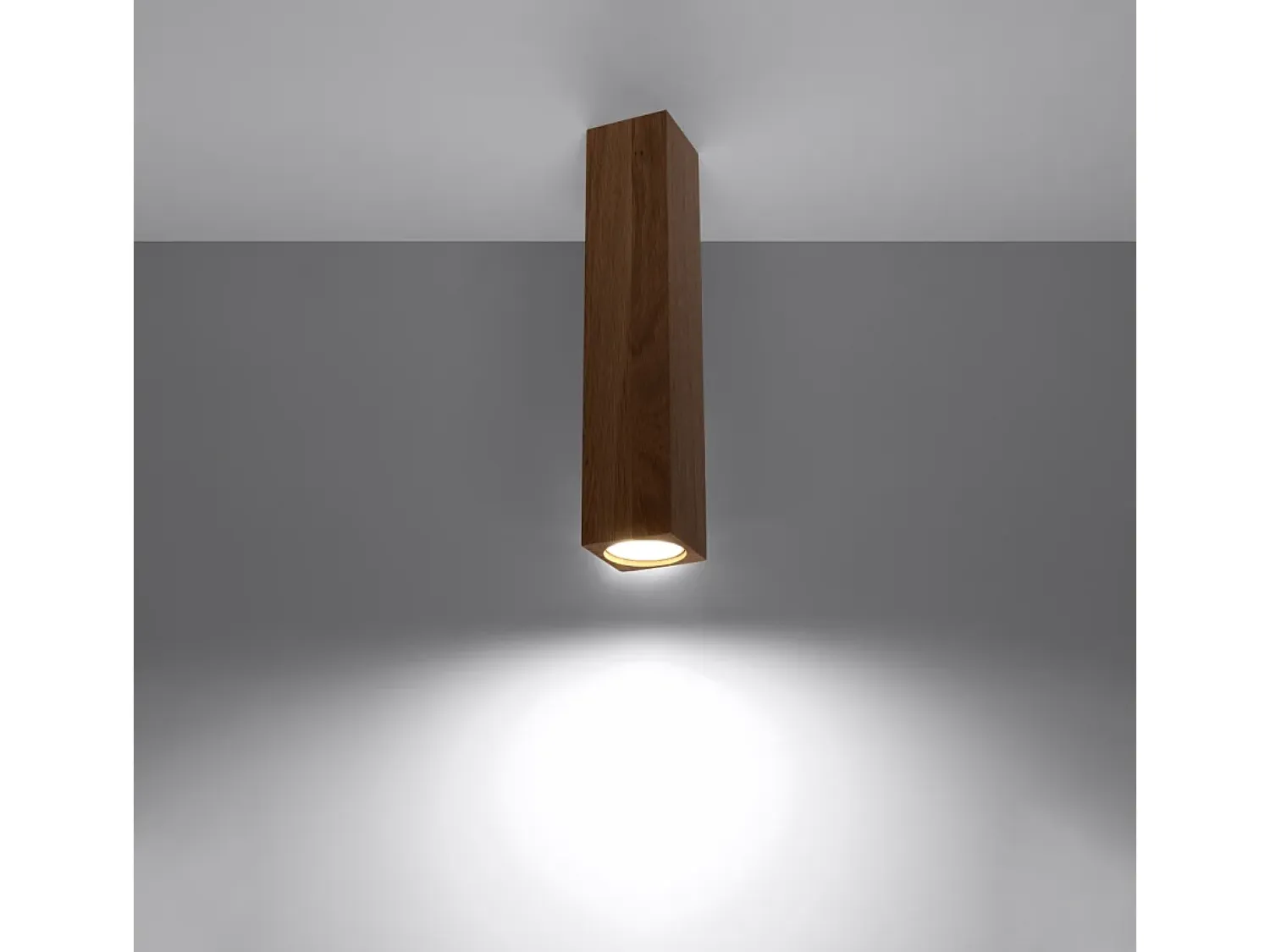 Sollux Lighting Plafón^Lámparas de techo Zezu escandinavo de madera - 1 fuentes luminosas 4000K - L.6 x A.30 cm - roble Marru00f3n