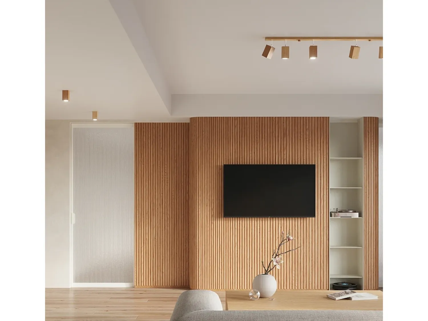 Sollux Lighting Plafón^Lámparas de techo Zezu escandinavo de madera - 3 fuentes luminosas 4000K - L.45 x A.20 cm - roble Marru00f3n
