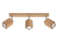Sollux Lighting Plafón^Lámparas de techo Zezu escandinavo de madera - 3 fuentes luminosas 4000K - L.45 x A.20 cm - roble Marru00f3n
