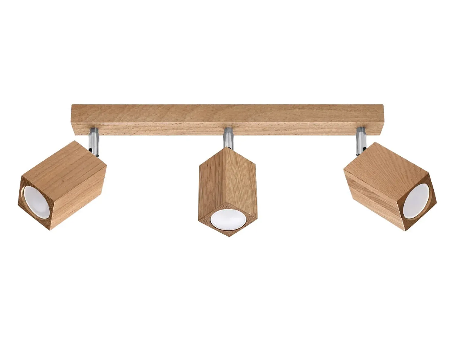 Sollux Lighting Plafón^Lámparas de techo Zezu escandinavo de madera - 3 fuentes luminosas 4000K - L.45 x A.20 cm - roble Marru00f3n