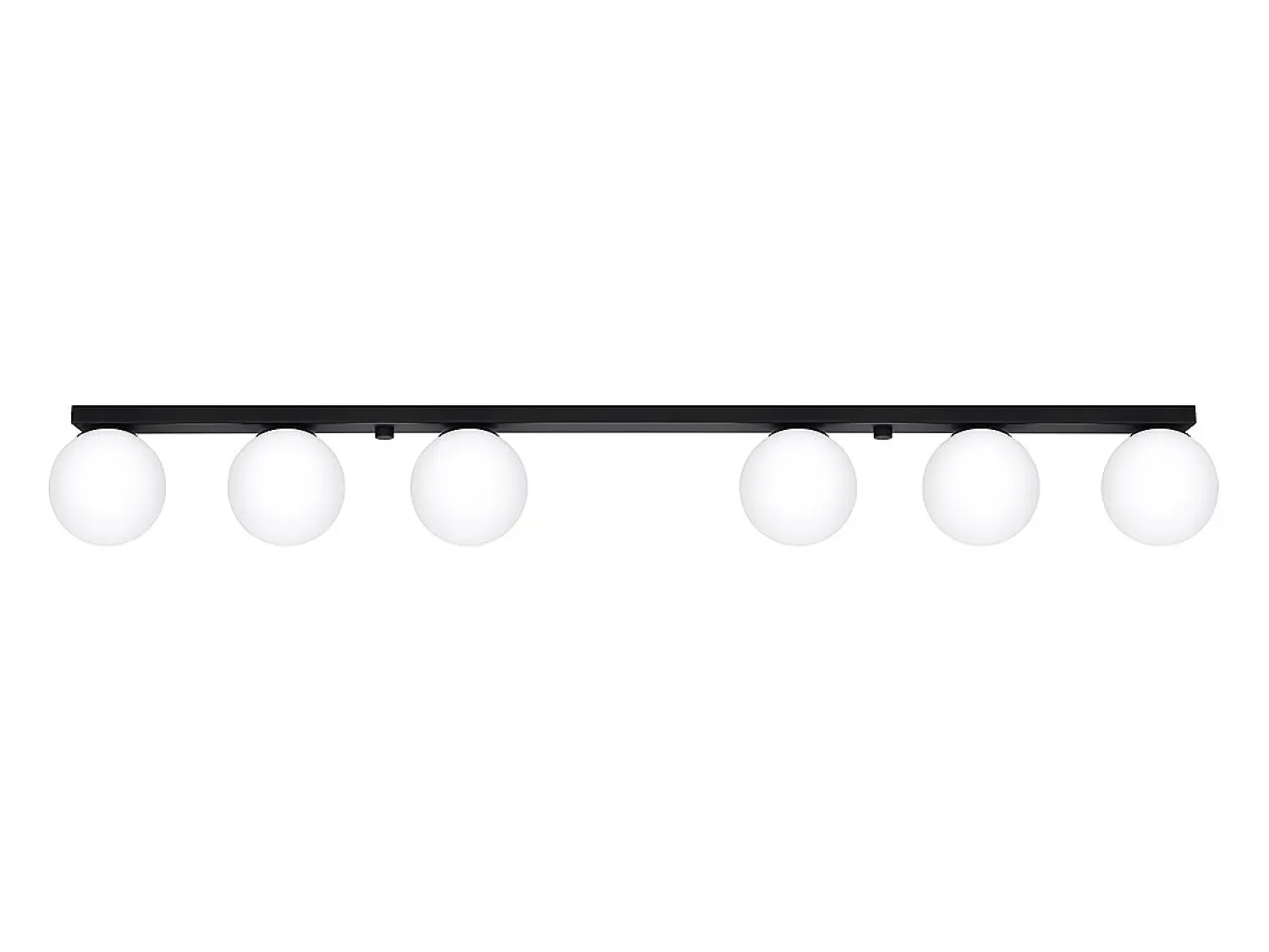 Sollux Lighting Plafón^Lámparas de techo Zynfi moderno de acero/vidrio - 6 fuentes luminosas 3000K - L.120 x A.14,5 cm - Negro