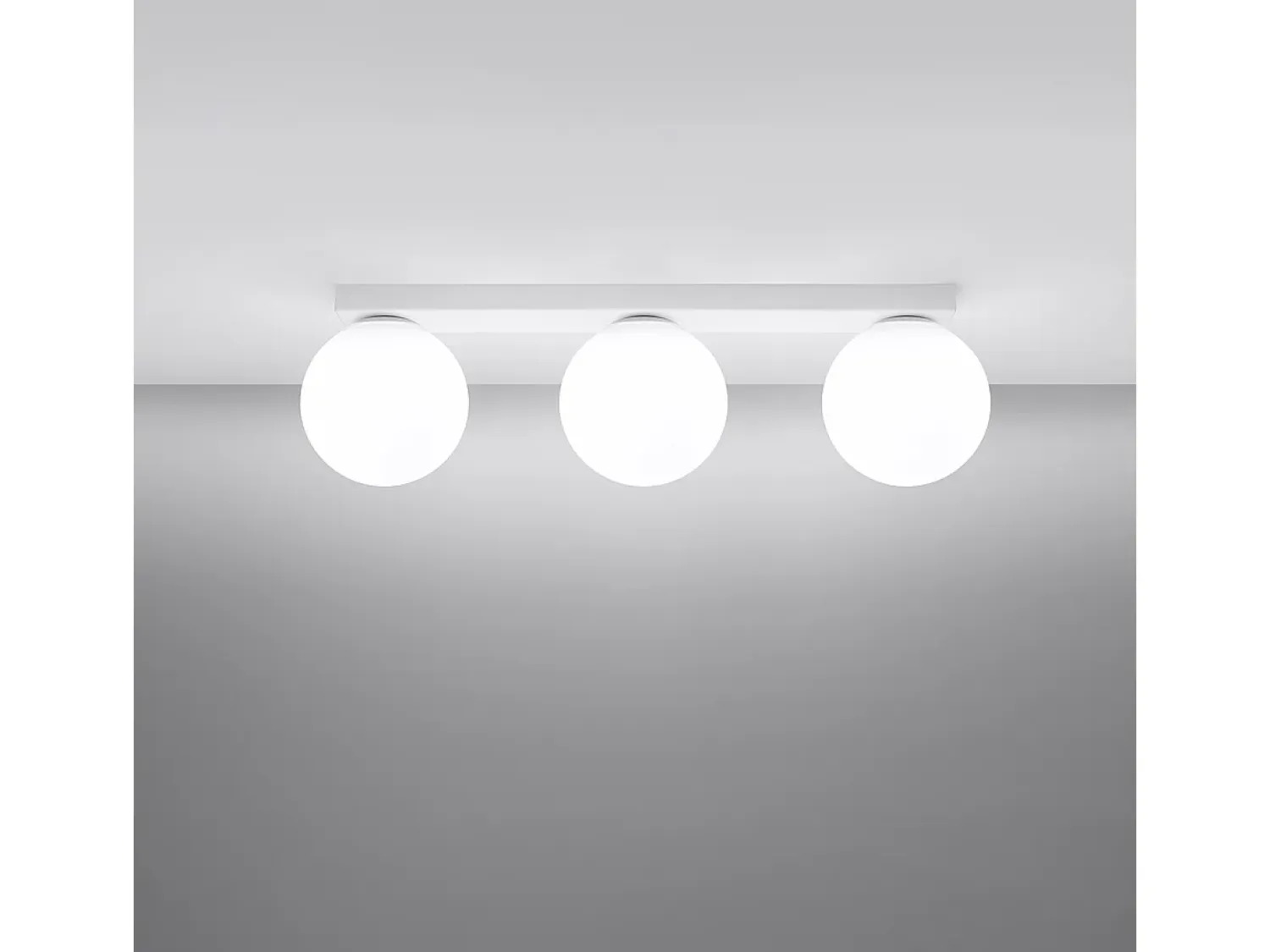 Best Sollux Lighting Lámparas de techo Zynfi moderno de acero/vidrio - 3 fuentes luminosas 4000K - L.50 x A.14,5 cm - Blanco
