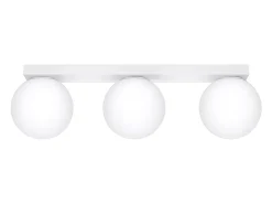 Best Sollux Lighting Lámparas de techo Zynfi moderno de acero/vidrio - 3 fuentes luminosas 4000K - L.50 x A.14,5 cm - Blanco
