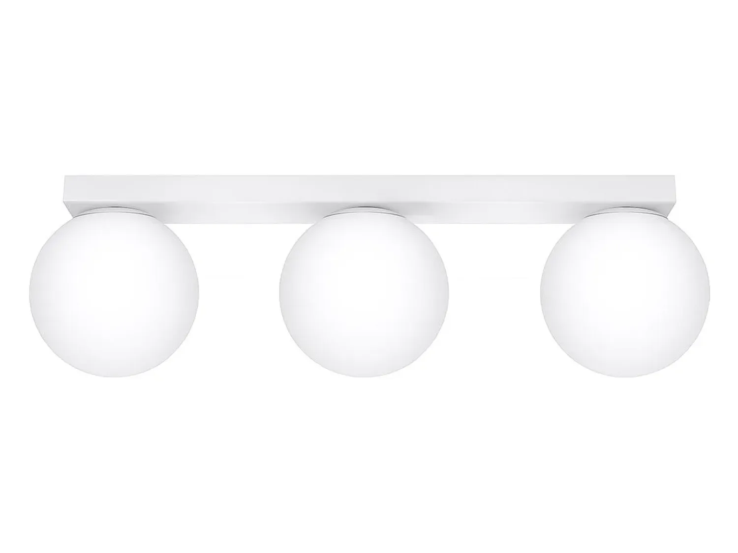Best Sollux Lighting Lámparas de techo Zynfi moderno de acero/vidrio - 3 fuentes luminosas 4000K - L.50 x A.14,5 cm - Blanco
