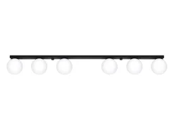 Sollux Lighting Plafón^Lámparas de techo Zynfi moderno de acero/vidrio - 6 fuentes luminosas 4000K - L.120 x A.14,5 cm - Negro