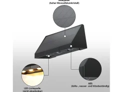 Sale NETTLIFE Lámparas solares para exteriores - 2 apliques solares LED de pared para exteriores, 3000 K, blanco cálido Negro