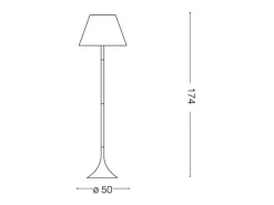 Outlet Ideal Lux LONDON PT1, Lámpara de pie con pantalla, Plateado