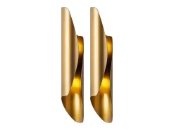 Lote de 2 apliques de pared de metal dorado - Alt. 40 x P 11 cm - Alt. 40 x P 11 cm - LYNOR
