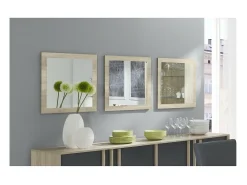 Lote de 3 espejos MALMO color sonoma 60x60x3