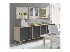 Lote de 3 espejos MALMO color sonoma 60x60x3