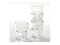 Duralex Vaso^Lote de 4 Vasos Apilables 20 cl - Vidrio Templado Resistente a Golpes - Fabricado en Francia