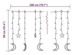 Best vidaxl Luces estrella y luna 138 LEDs blanco frío con control remoto