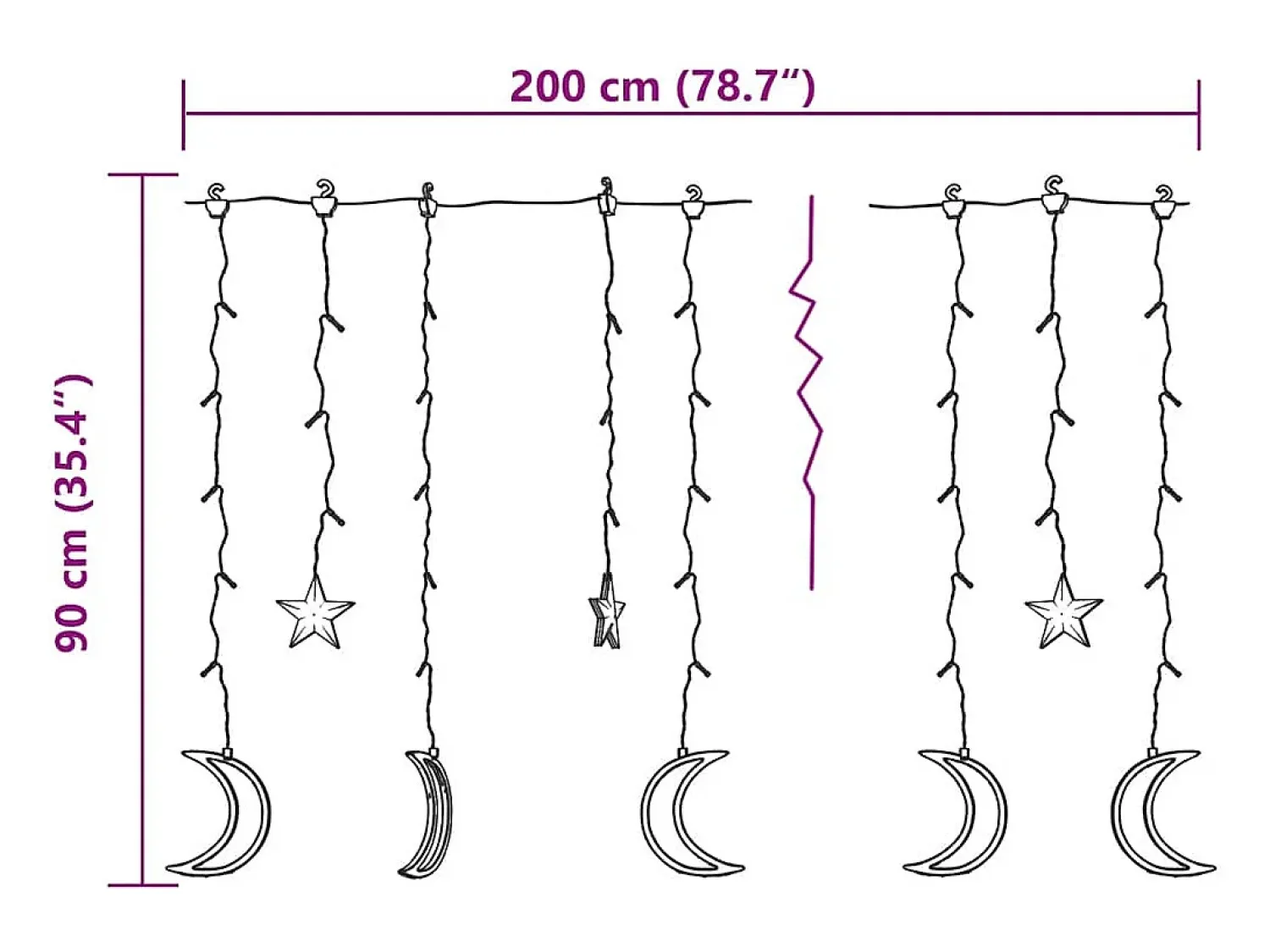 Best vidaxl Luces estrella y luna 138 LEDs blanco frío con control remoto