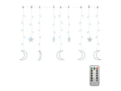 Best vidaxl Luces estrella y luna 138 LEDs blanco frío con control remoto