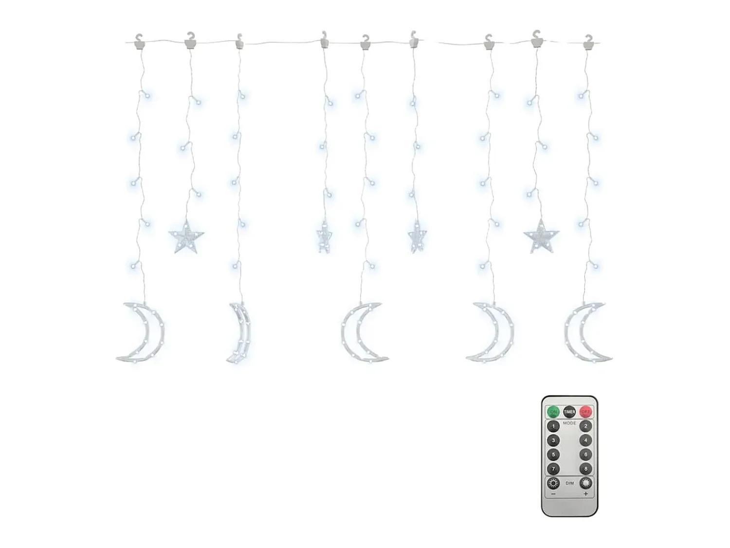Best vidaxl Luces estrella y luna 138 LEDs blanco frío con control remoto