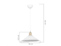 marque Lámpara Suspendida^Luminaria Colgante Blanca E27 30x62 cm Portalámparas Blanco