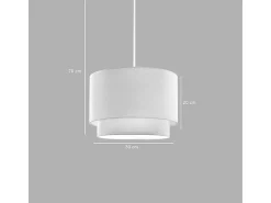 TDK IMPORT Lámpara Suspendida^Luminaria Colgante de Techo con Pantalla Crema 30x20 Cm Blanco