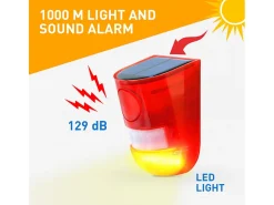 Best AHD Luz LED con sirena intermitente y sensor antirrobo de energía solar Detector Multicolor