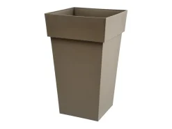 EDA Macetero^Maceta cuadrada Toscana 39 x A.65 cm - - Resistente y duradera Topo