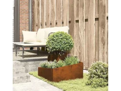 Best Maceta para Jardín | Jardinera | Macetero Marrón 60 x 60 x 50 cm Acero oxidado Marru00f3n