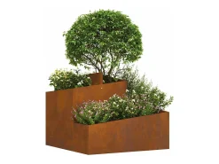 Best Maceta para Jardín | Jardinera | Macetero Marrón 60 x 60 x 50 cm Acero oxidado Marru00f3n