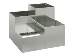 Best Maceta para Jardín | Jardinera | Macetero 100 x 100 x 60 cm Acero galvanizado Plateado