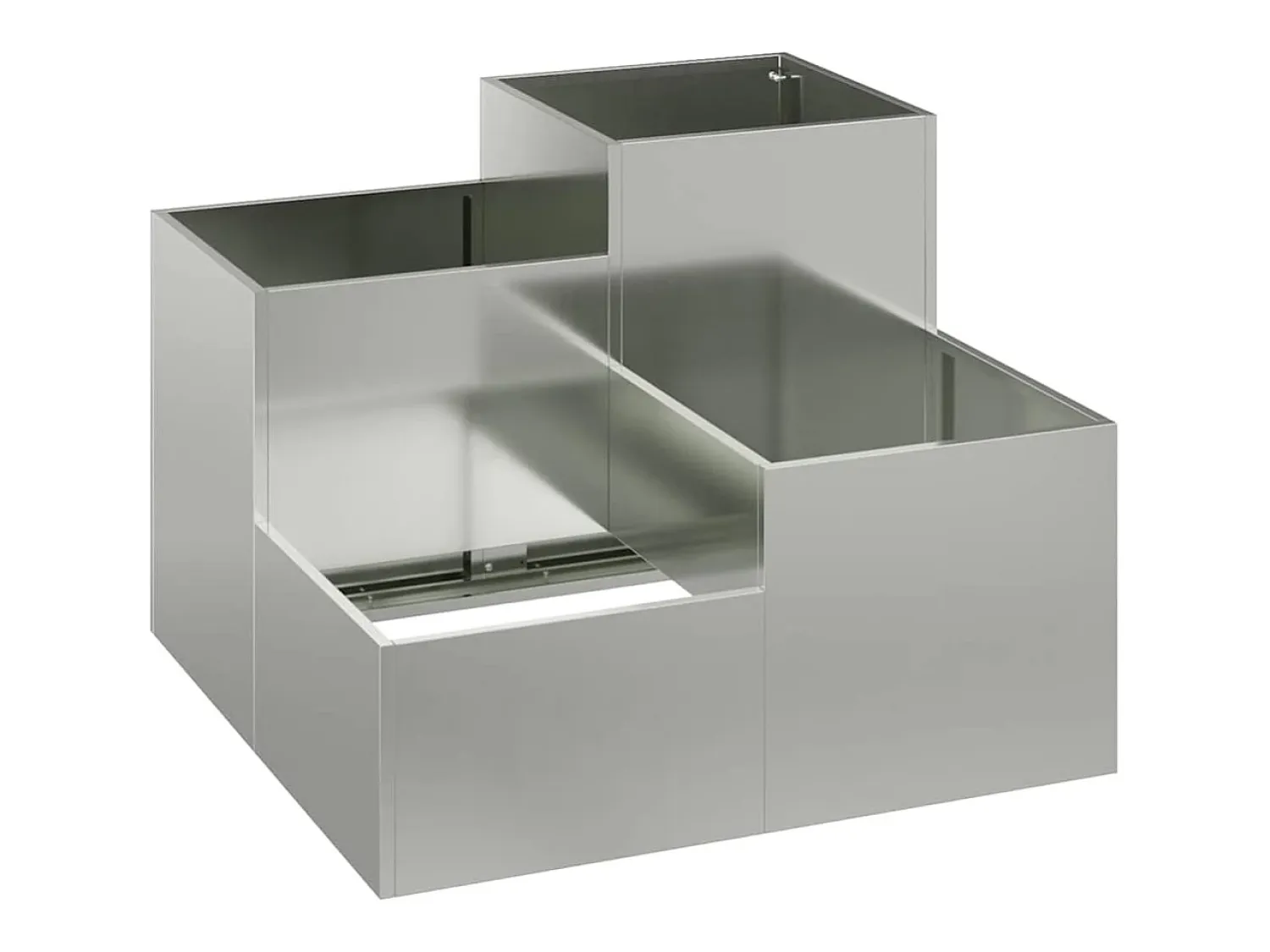 Best Maceta para Jardín | Jardinera | Macetero 100 x 100 x 60 cm Acero galvanizado Plateado