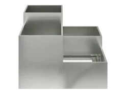 Best Maceta para Jardín | Jardinera | Macetero 100 x 100 x 60 cm Acero galvanizado Plateado