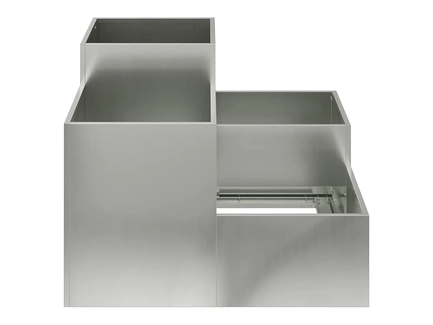 Best Maceta para Jardín | Jardinera | Macetero 100 x 100 x 60 cm Acero galvanizado Plateado