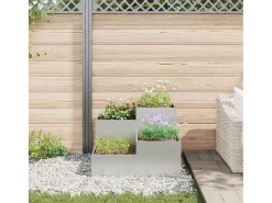 Best Maceta para Jardín | Jardinera | Macetero 100 x 100 x 60 cm Acero galvanizado Plateado