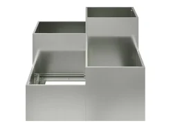Best Maceta para Jardín | Jardinera | Macetero 100 x 100 x 60 cm Acero galvanizado Plateado