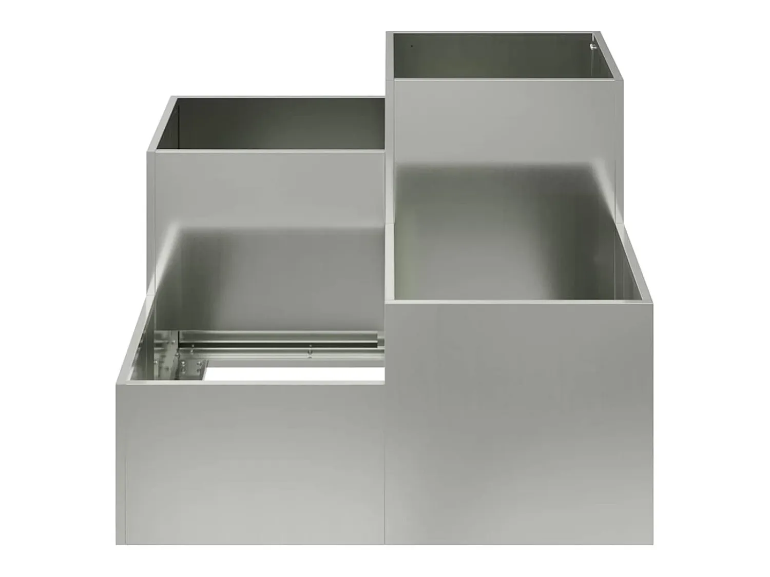 Best Maceta para Jardín | Jardinera | Macetero 100 x 100 x 60 cm Acero galvanizado Plateado