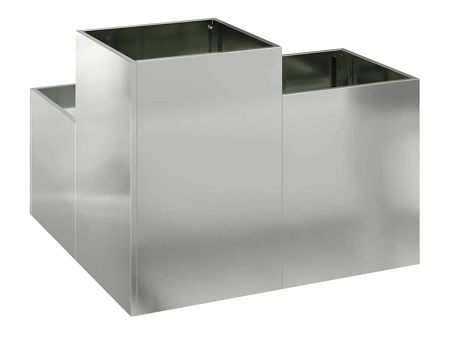 Best Maceta para Jardín | Jardinera | Macetero 100 x 100 x 60 cm Acero galvanizado Plateado