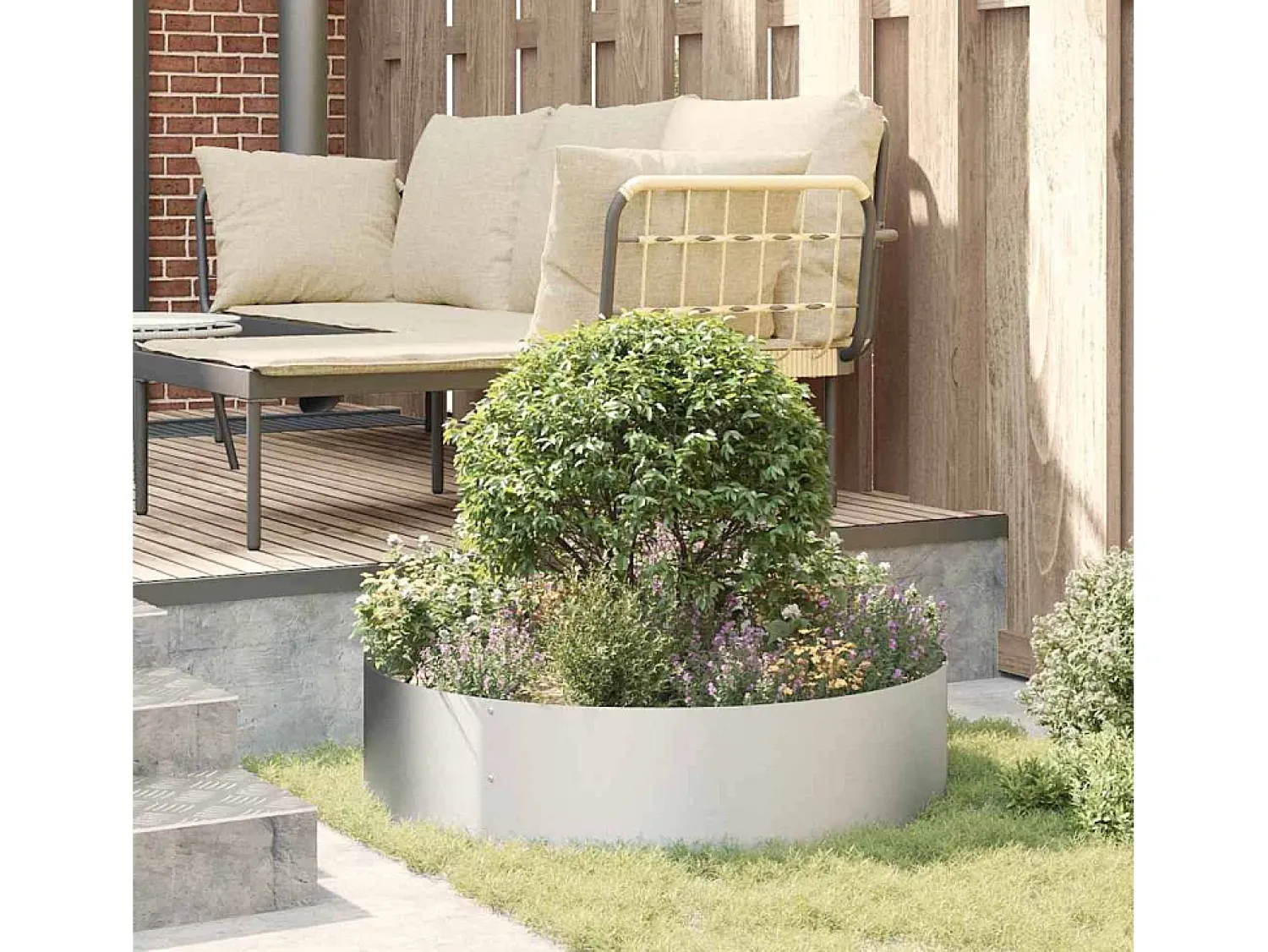 Sale Maceta para Jardín | Jardinera | Macetero 80 x 80 x 20 cm Acero galvanizado Plateado